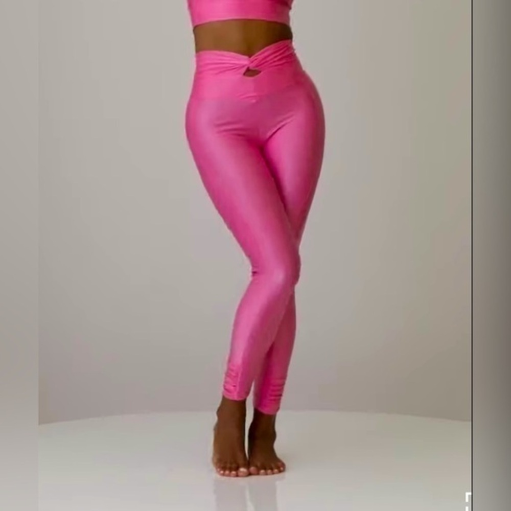Cajubrasil Millshake Pink Athletic Leggings Ruffled